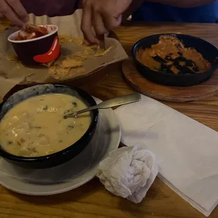 With friends for quick dinner.