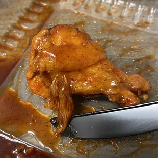 Bone in wing with FEATHERS