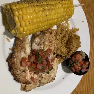 Margarita Grilled Chicken with Mexican Rice &amp; Sweet Corn on the Cob