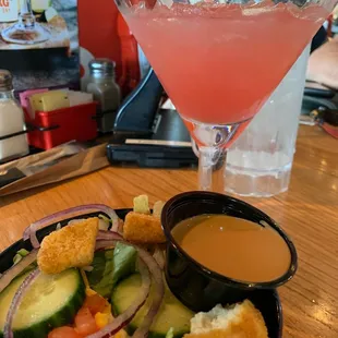 Lunch side salad &amp; $5 Blood Orange Margarita