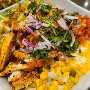 Grilled chicken chipotle bowl - $12.79 . Added cilantro and chopped red onions. Missing the avocado