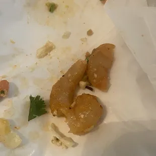 You can see the raw shrimp color