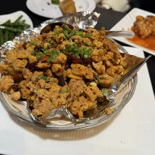 Deep Fried Popcorn Ck With Chinese Green Pepper (Spicy)