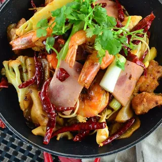 Hot Spicy Pot With Shrimp Ham Chicken (Spicy)
