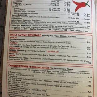 menu