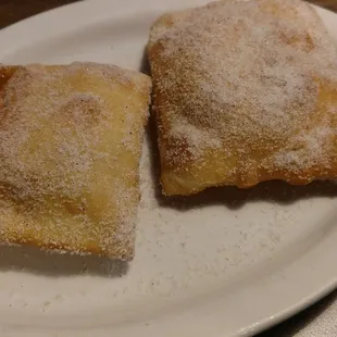 Two freshly made soapapillas. Very nice and hot great dessert.