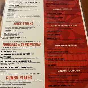 menu