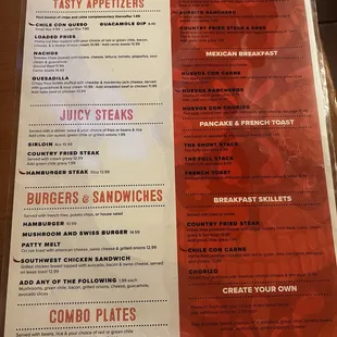 menu
