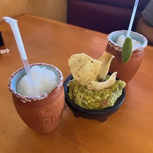 Frozen House Margarita's and Fresh Guacamole with Locally Made Chips