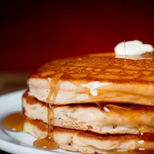 Stack of fluffy pancakes