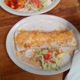 Chilitos on Foothills red and green burritos smothered in Chile sauce. Excellent.