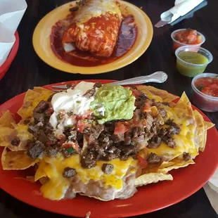 Natchos and wet burrito