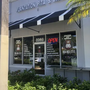 the front of the restaurant