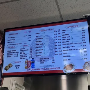 Menu board