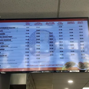 Menu board