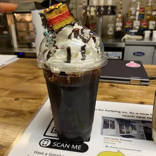 Double Dark Mocha Dream 20 oz. Ice, Coffee Flavor and Whip Cream