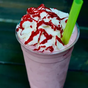 Ghiradelli milkshakes made with blue bell ice cream