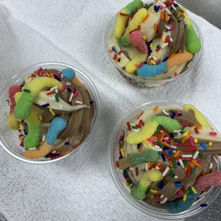 Our soft serve with sprinkles and gummy worms makes the kiddos so happy!
