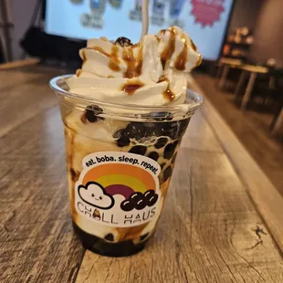 Brown sugar vanilla boba ice cream