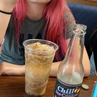 "reverse root beer float" (root beer sorbet with vanilla cream soda!)