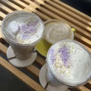 Lavender lattes and cappuccino