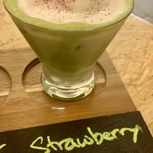 Strawberry Coconut Matcha Latte