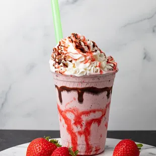  strawberries and whipped cream