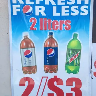 Pepsi 2L. Cash Special only, while supplies last!