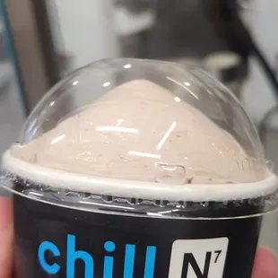 Single scoop Nutella ice cream with almonds