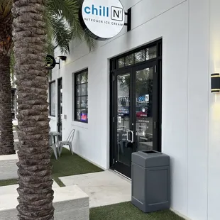 the front of the building