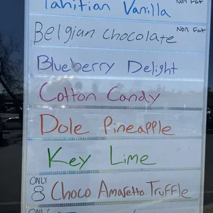 Today's flavors