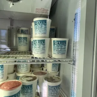 Freezer with pints and quarts to go.