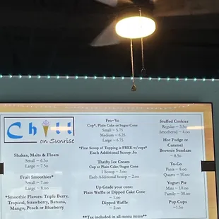 Menu, though daily froyo flavors are posted separately.
