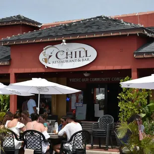 Outside seating at Chill
