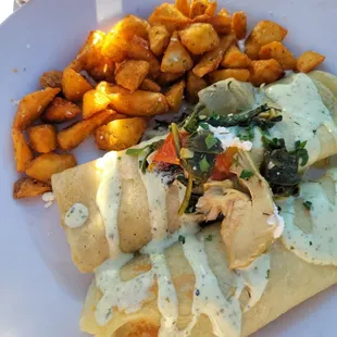 Spinach Artichoke Goat Cheese Crepe