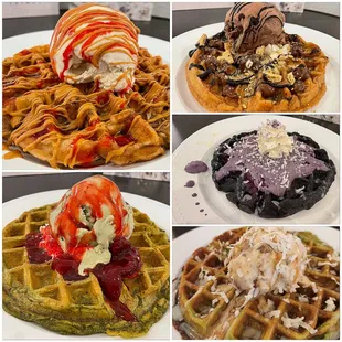 Our delicious fresh-made gourmet Belgian waffles with our own artisanal ice creams.