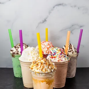  a variety of milkshakes