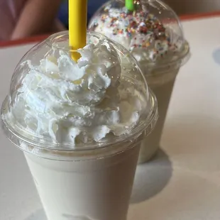 Vanilla malt &amp; Birthday cake shake.