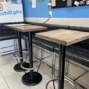 a row of bar stools