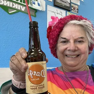 Diana,with her Dangs Butterscotch Root Beer