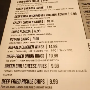 Current Menu