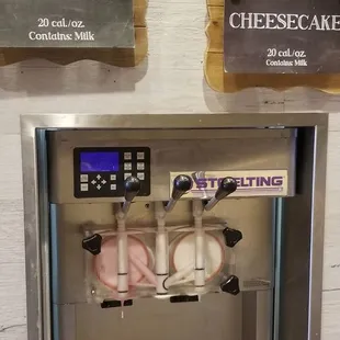 a frozen meat machine and a cheesecake machine