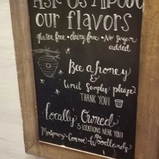 a chalk board with a message on it