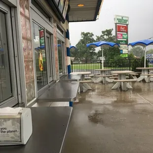 Order at the window or use their drive-thru.