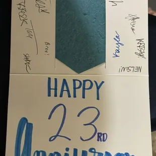 Brought with the check