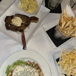 Ribeye, Wedge Salad, Truffle Fries, &amp; Mac &amp; Cheese