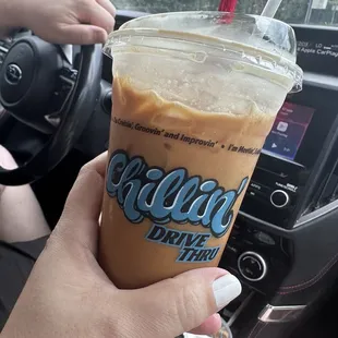 Iced Americano with cream.