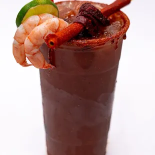 Zesty tomato juice with lime, house salsas, fresh shrimp, and Tamarindo Mexican candies. A flavorful, refreshing beverage with a unique twis