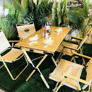 sushi and sashimi, outside