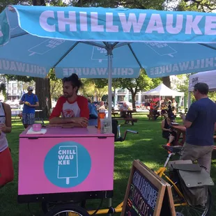a man selling ice cream